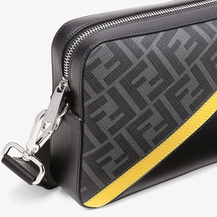Affordable HOT Camera FF Yellow Black Fabric In Fendi Motif Case Compact 0721